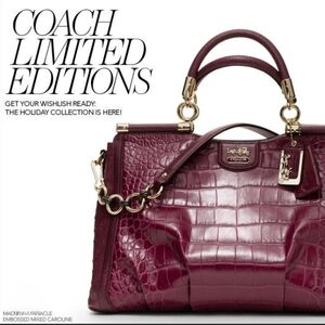 Madison Pinnacle Caroline Satchel In Croc Embossed Leather